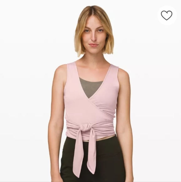 'LULULEMON' WRAP TIES 'TWIST ME UP' CROP TANK FOUR-WAY STRETCH IN DÙSTY ROSÀY - Picture 12 of 15